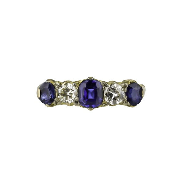 Victorian Sapphire & Diamond Ring - image 1