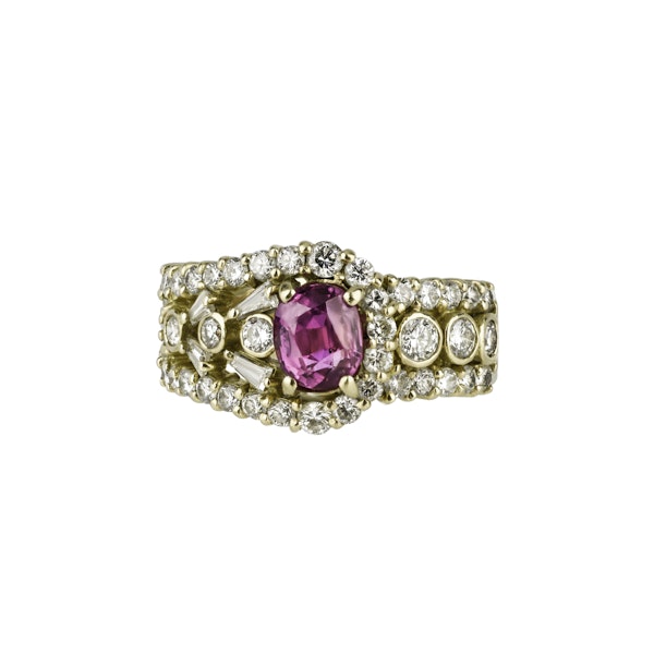 Ruby & Diamond 'Buckle' Ring - image 1