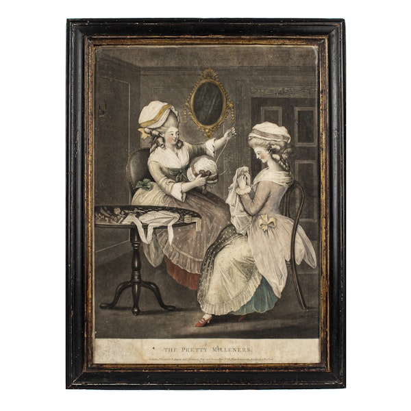 The Pretty Milliners Late 18th.Century Mezzotint Engraving - image 1