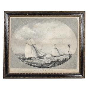 The Chace Of A Cutter 18th.Century Engraving