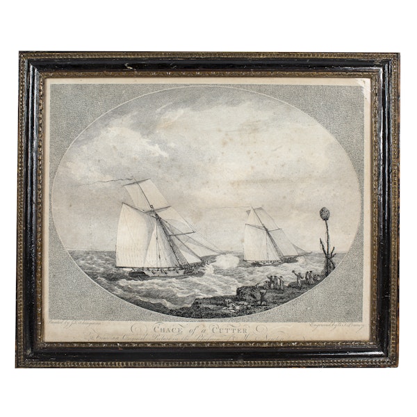 The Chace Of A Cutter 18th.Century Engraving - image 1