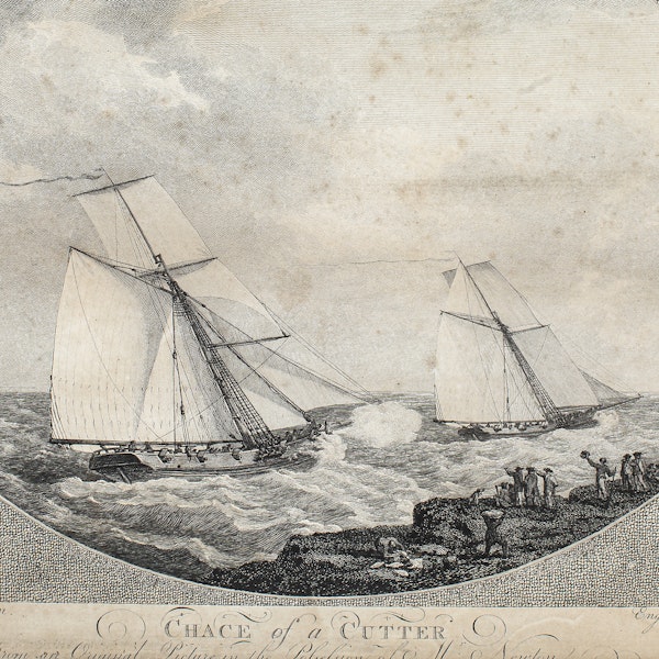 The Chace Of A Cutter 18th.Century Engraving - image 2