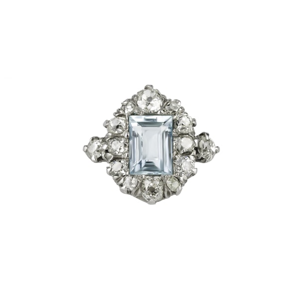 Aquamarine & Diamond Ring - image 1