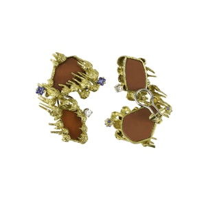 Pair Of Gubelin Gold and Gem set Earrings