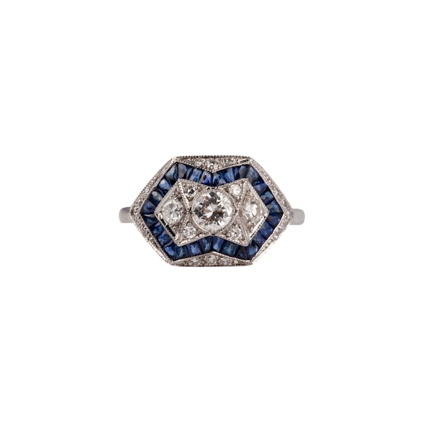 Diamond sapphire ring - image 2