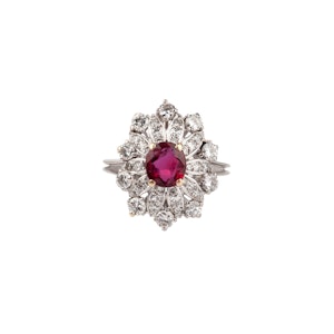 French ruby diamond ring