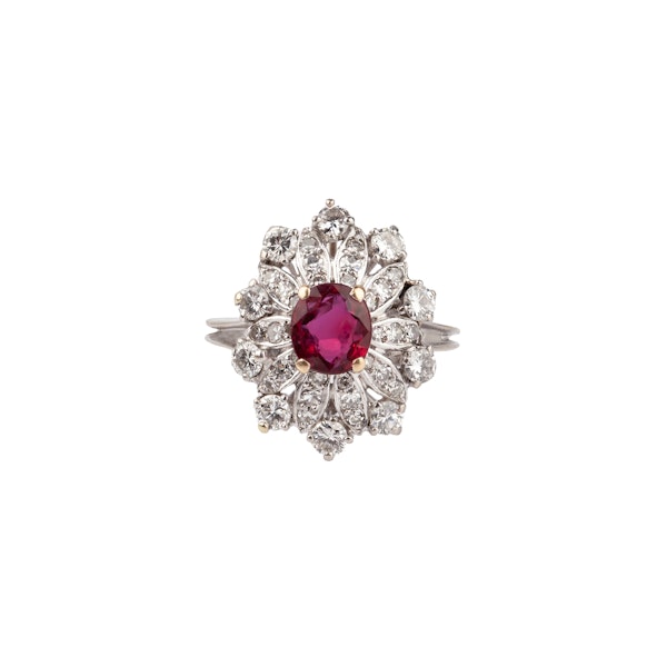 French ruby diamond ring - image 1