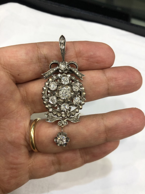 Victorian diamond pendant/broach - image 3