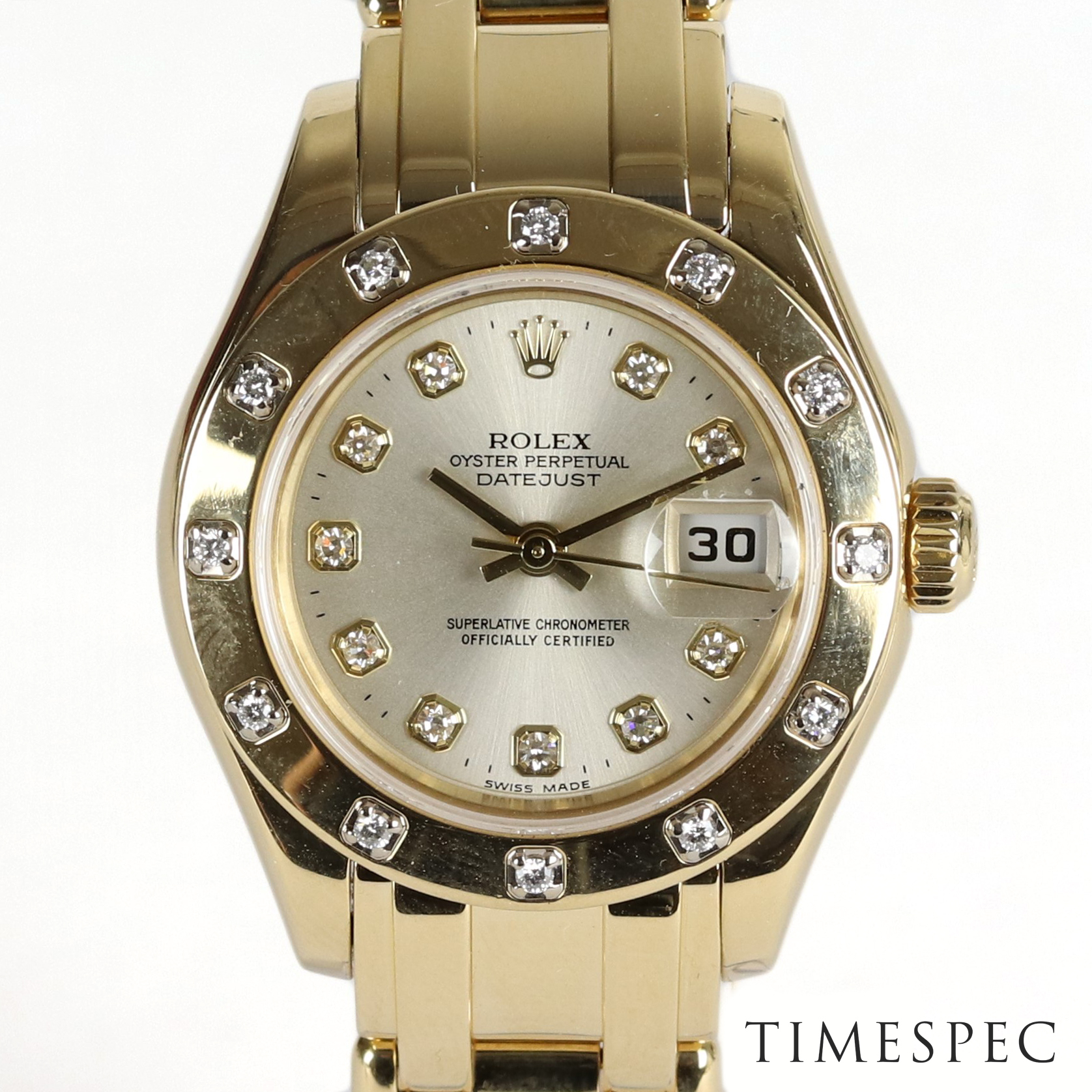 Rolex pearlmaster yellow gold & diamonds 2025 ladies automatic watch