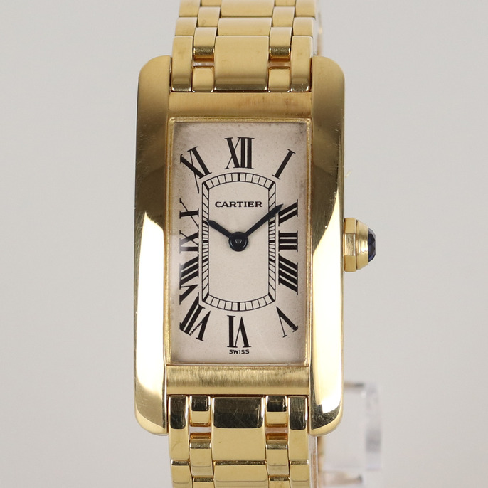 Cartier Tank AM RICAINE. Small model.18K Yellow Gold Quartz