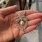 1970's, 18k White Gold, Brilliant Cut Diamond and South Sea Pearl stone set Pendant, SHAPIRO & Co since1979 - image 3