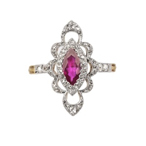 Art Deco Ruby and Diamond Ring