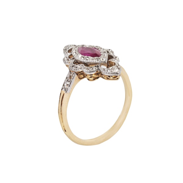Art Deco Ruby and Diamond Ring - image 2