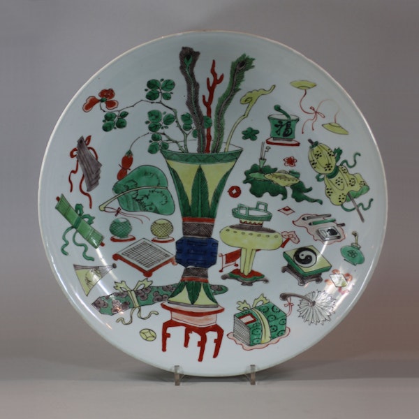 Large Chinese famille-verte dish, early Kangxi (1662-1722) - image 1