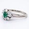 18ct White Gold Emerald & Diamond Cluster Ring - image 2