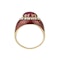 Retro cabochon ruby, diamond and enamel cluster ring - image 2