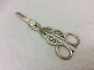 A pair of silver grape scissors by ASPREY