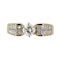 Retro diamond ring with modern brilliant cut centre and extended diamond shoulders - image 1