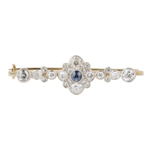 Edwardian diamond and sapphire brooch