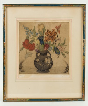 ELYSE ASHE LORD ARABIAN FLOWERS IN A CHINESE VASE