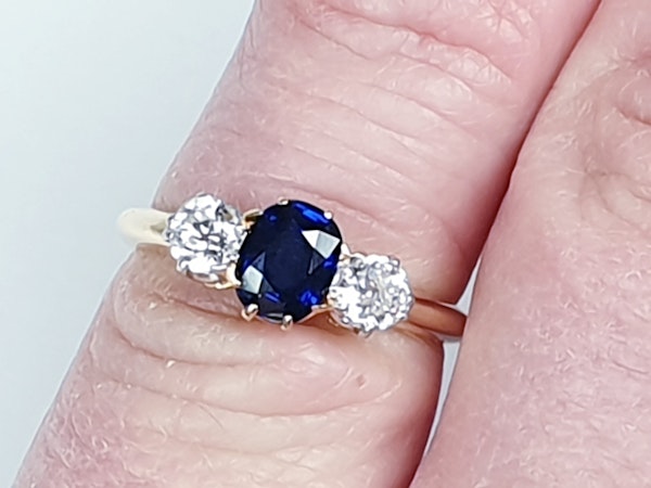 Antique sapphire and diamond engagement ring 4777   DBGEMS - image 2