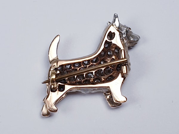 Antique diamond dog brooch  DBGEMS - image 3