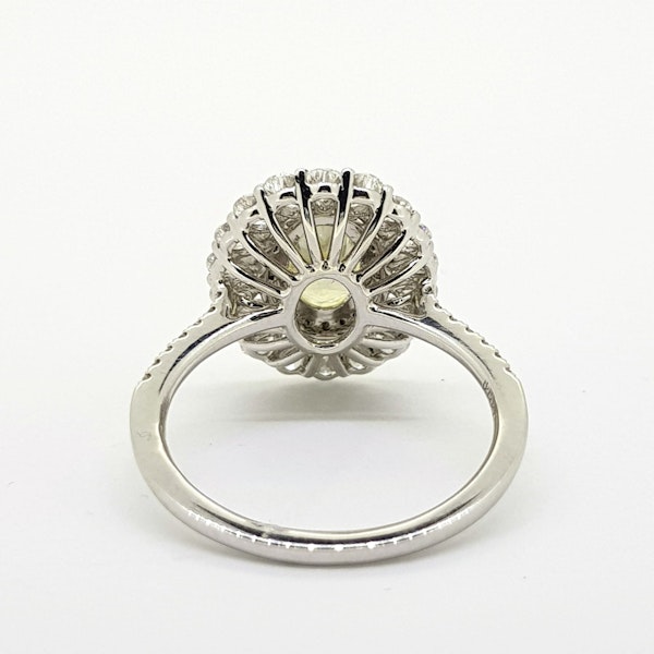 Oval Fancy Yellow Diamond cluster ring with GIA cert - image 4