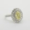 Oval Fancy Yellow Diamond cluster ring with GIA cert - image 2