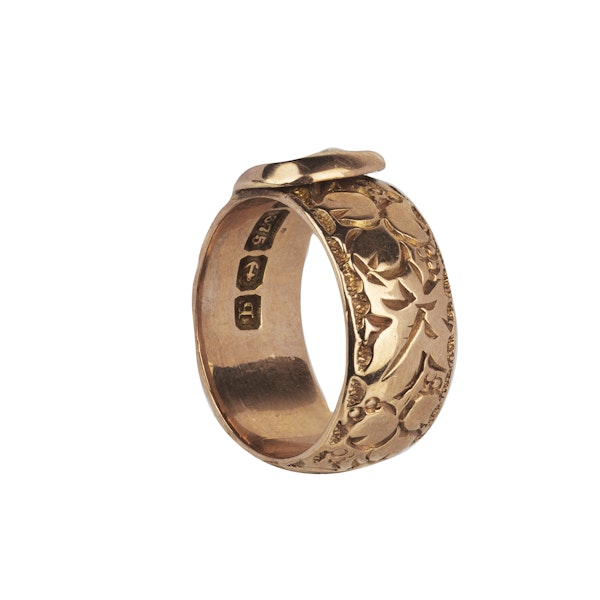 Engraved gold Victorian Buckle Ring. Spectrum - image 2