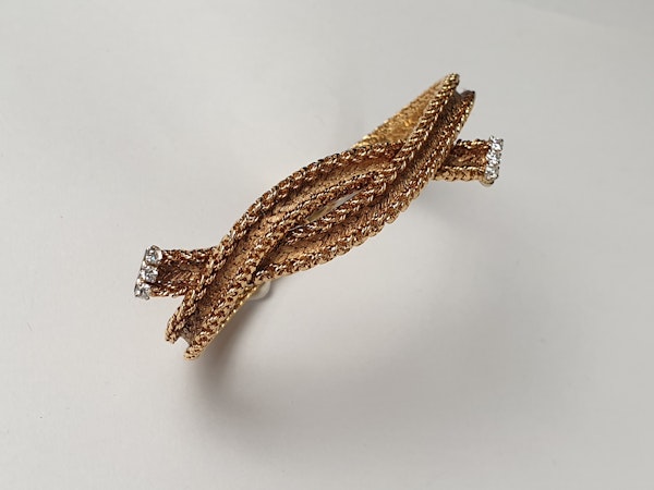 Cool 1960's French woven 18ct gold bracelet  DBGEMS - image 2