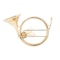 Hunting French horn gold and deer antlers brooch - image 2
