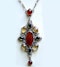 Mary Thew. An Arts & Crafts / Art Nouveau Scottish silver pendant set with carnelian, citrine and green tourmaline. Circa 1900. - image 2