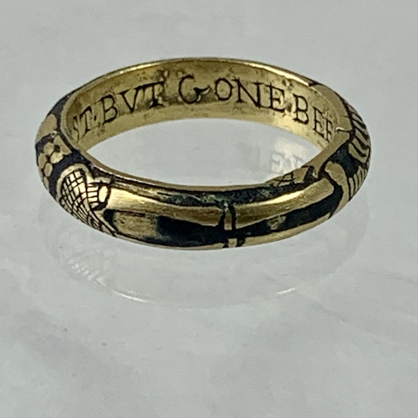 Seventeenth century Memento more gold ring - image 4