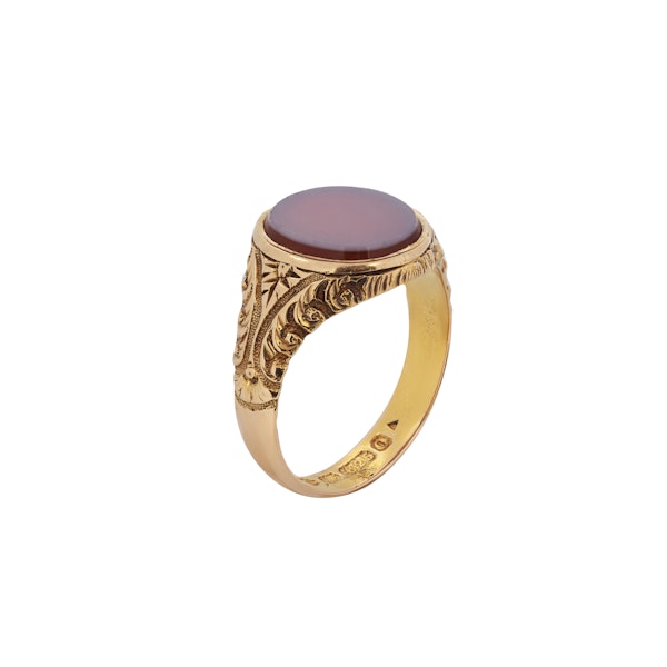 A Carnelian 15ct Gold Signet Ring by Edward Vaughton - image 2