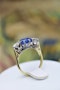 A fine Sapphire & Diamond Three Stone Ring mounted in 18 Carat Yellow Gold & Platinum, Circa 1960 - image 3