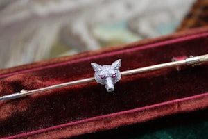 A very fine 15ct & 9ct Gold "Fox" Stock Pin, English,  Circa 1910