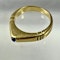 Gold and sapphire stirrup ring - image 2
