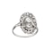 Oval tablet Art Deco diamond cluster ring - image 2