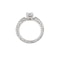 Emerald cut and brilliant cut diamond ring set in platinum - image 2