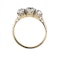 3 stone diamond ring set with  old cut cushion diamonds - image 2