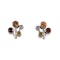 1960s, 18ct White Gold, Diamond, Yellow Sapphire, Mandarin Garnet and Golden Topaz stone set Earrings, SHAPIRO & Co since1979 - image 1