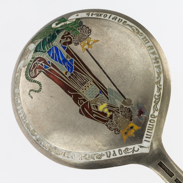 Danish Silver and enamel spoon by Peter Hertz, c. 1900 - image 7