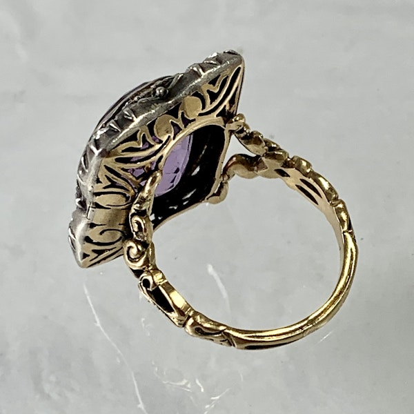 Amethyst ring with diamonds - image 2