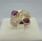 Ruby and Diamond Double Row Gold Ring - image 5