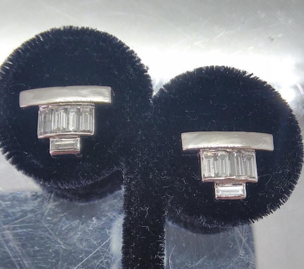 Diamond Baguette Cut Ear Studs. - image 4