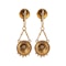 A pair of Gold, Pearl, and Enamel earrings - image 2