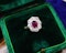 A very fine Burmese Ruby & Diamond Cluster Engagement Ring set in Platinum, English, Circa 1930 - image 1