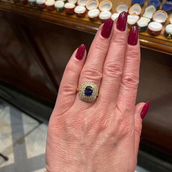 Sapphire Diamond Ring in 18ct Gold date circa1960 SHAPIRO & Co since1979 - image 8