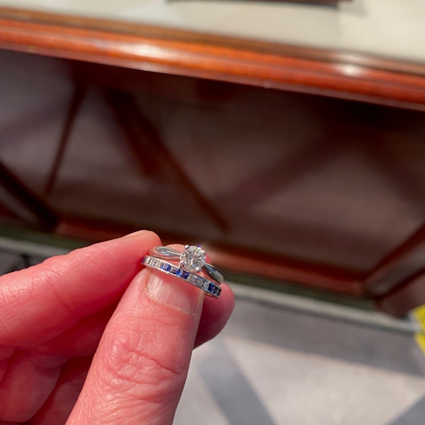 Sapphire Diamond Eternity Ring in 18ct White Gold date circa1970 SHAPIRO & Co since1979 - image 6