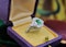 A very fine Emerald and Diamond Cluster Engagement Ring mounted in 18ct White Gold, English, Circa 1955 - image 2